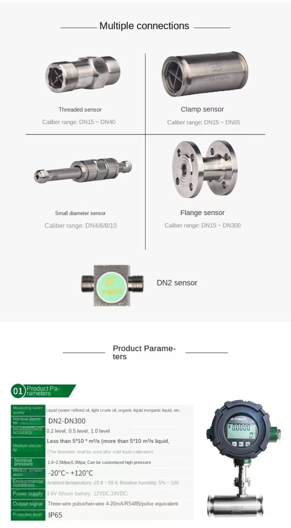 LWGY liquid flowmeter water diesel oil lubricating oil high-precision stainless steel intelligent turbine flowmeter