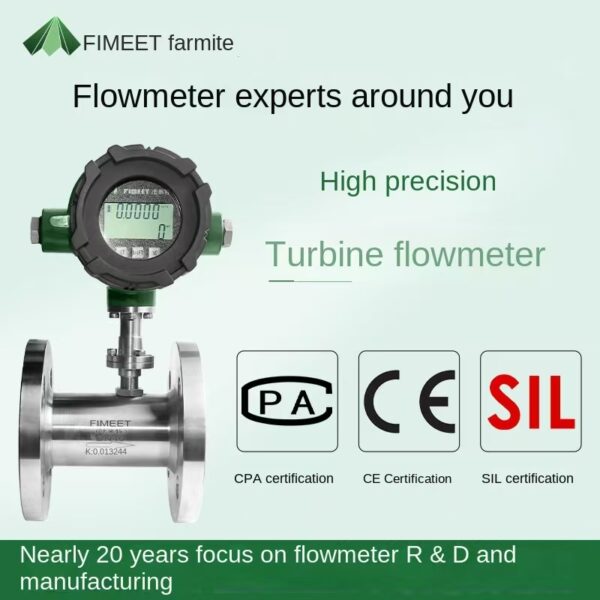 Intelligent flow meter for water, liquid, gasoline, diesel, methanol, high-precision flow sensor DN50 turbine flow meter