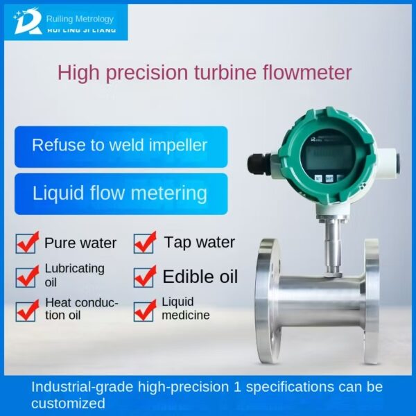 Ruiling LWGY high-precision stainless steel flow sensor liquid methanol ethanol water oil intelligent turbine flowmeter